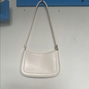 Minimal Cream Mini Shoulder Bag with Gold Accents